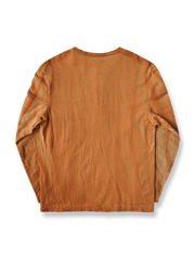 製品画像: 手染め柿染ヘンリーネックシャツの反面図