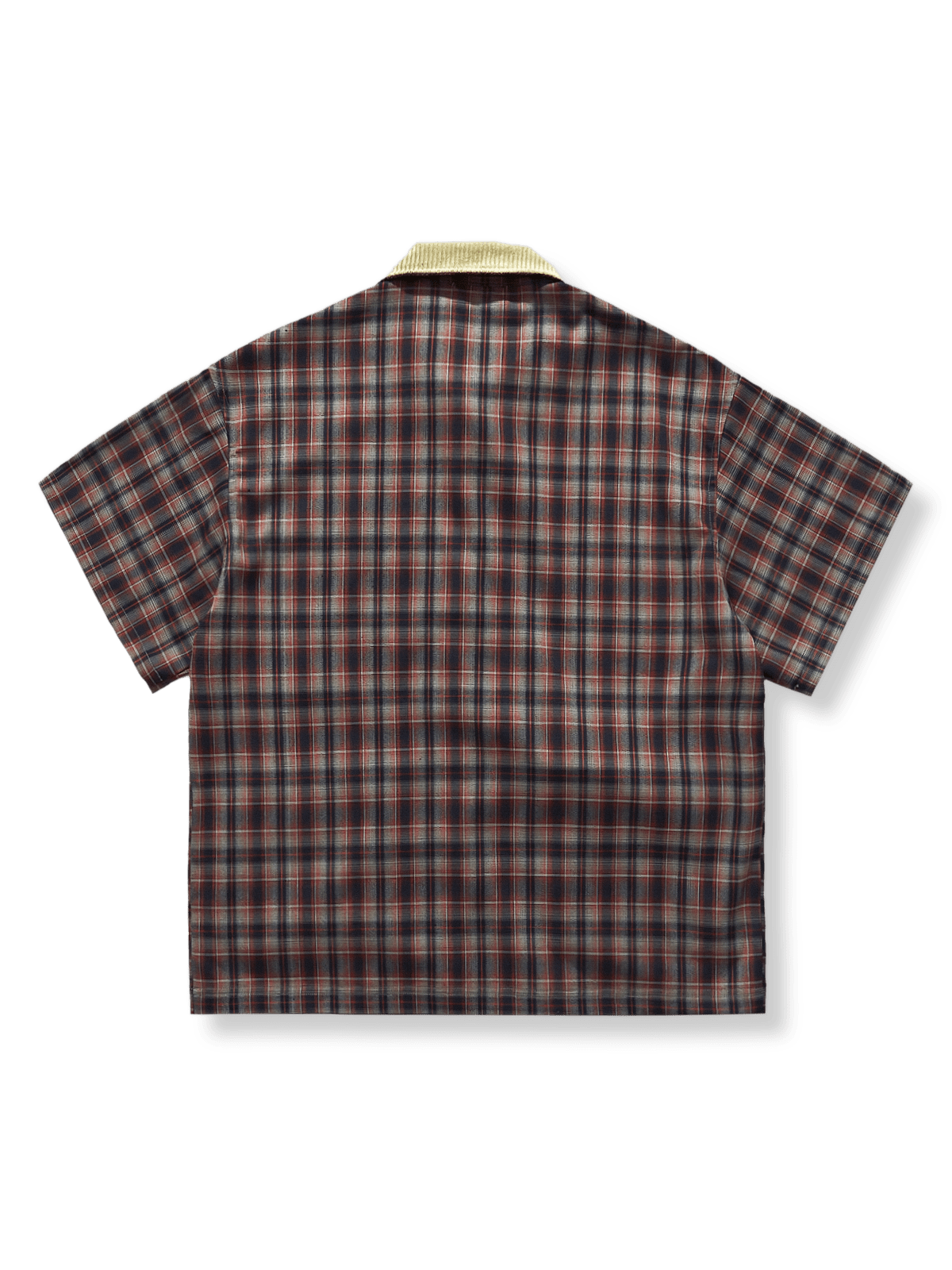 レトロチェック柄の短袖シャツ全体展示