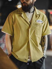 シワ感 キューバカラーシャツ