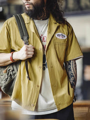 シワ感 キューバカラーシャツ