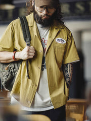 シワ感 キューバカラーシャツ