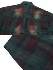 アスート染めタイダイウォッシュ格子柄半袖シャツ