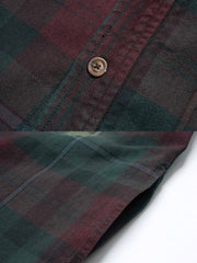 アスート染めタイダイウォッシュ格子柄半袖シャツ