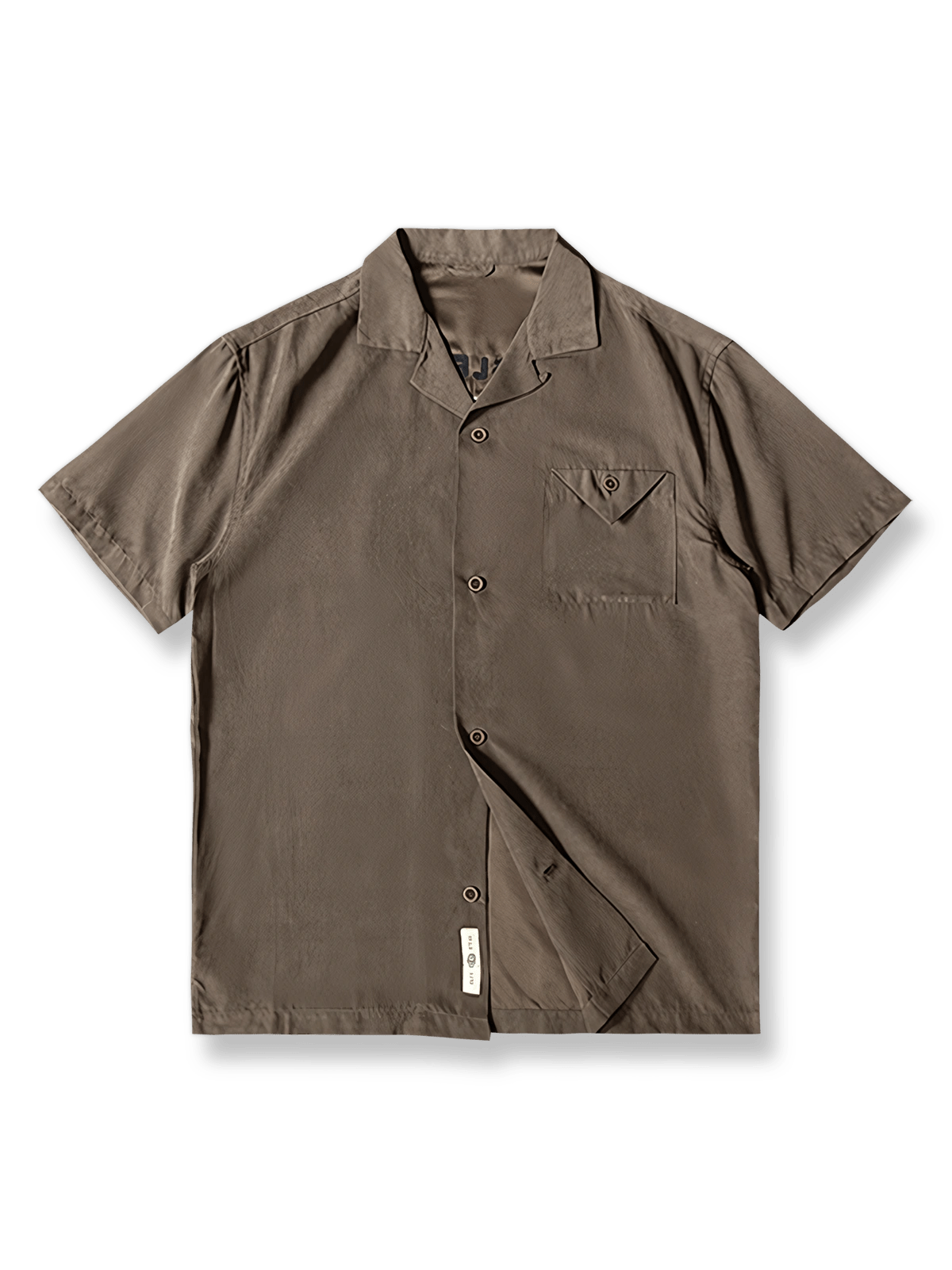 製品画像:ジャングルの法則ブラックパンサー刺繍キューバシャツ正面図