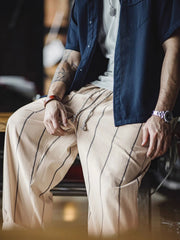 クラシック縦ストライプバルーンパンツ