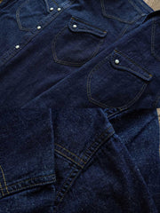 コットンリネンレトロ デニム半袖シャツ