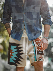 インターシャ編み ショートパンツ