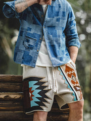 インターシャ編み ショートパンツ