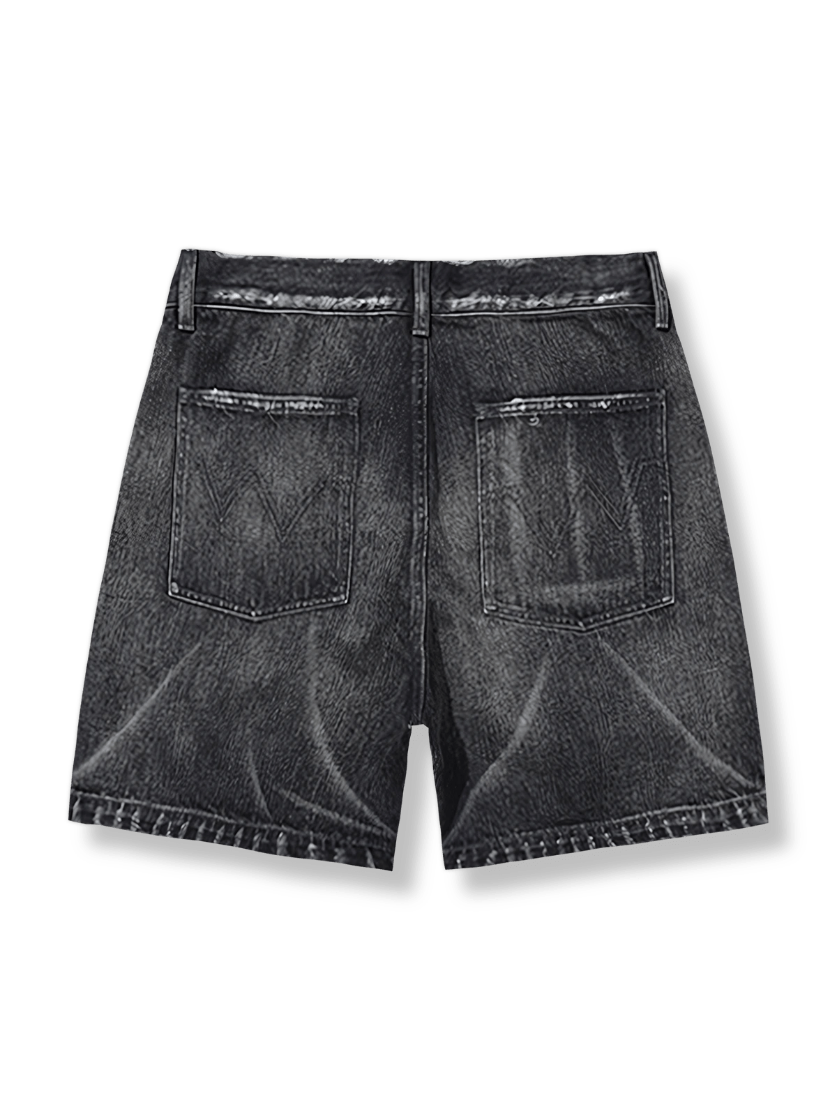 ウォッシュデニムショーツの全体像