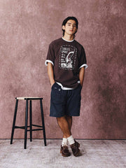 ウォッシュドヴィンテージヘリンボーン ショートパンツ