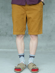 ウォッシュドサージコットンカジュアルショーツ