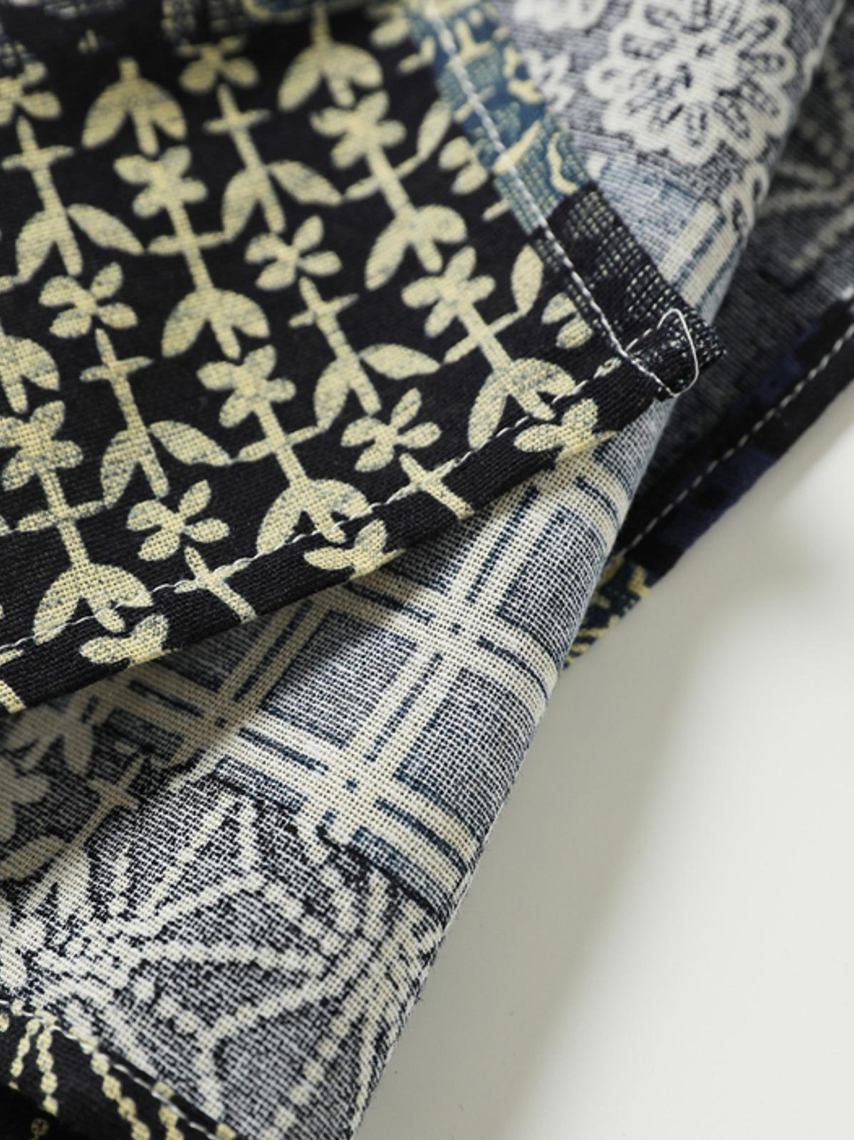 パッチワーク柄とディテールの詳細画像