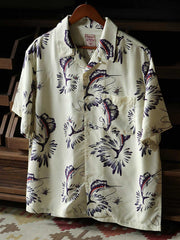 カジキマグロ プリントハワイアンシャツ