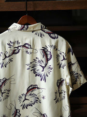 カジキマグロ プリントハワイアンシャツ