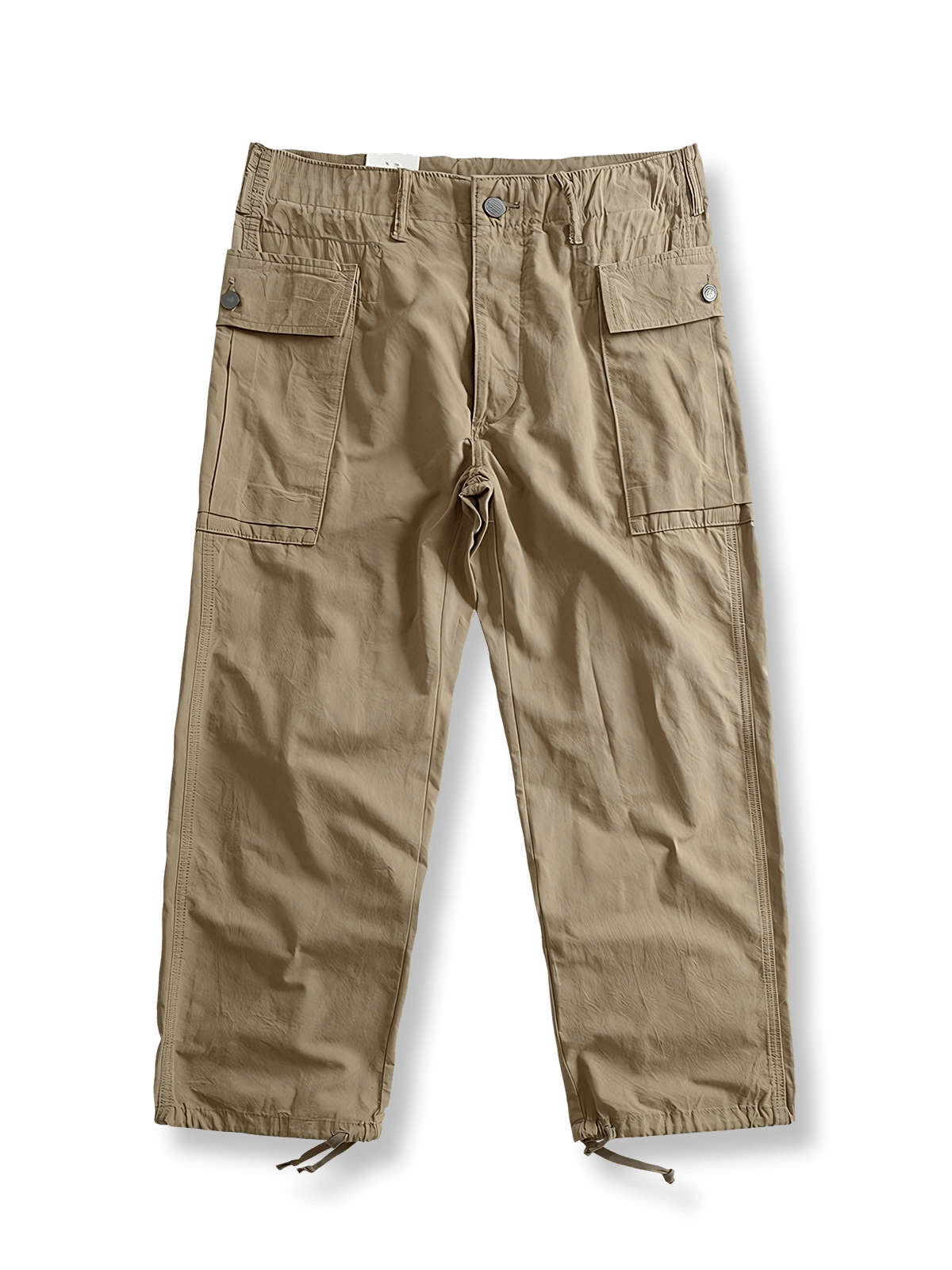 ウォッシュ加工ビッグポケットワークパンツの平置き画像