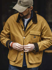 コーデュロイ襟付き ハンティングジャケット