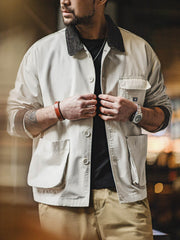 コーデュロイ襟付き ハンティングジャケット