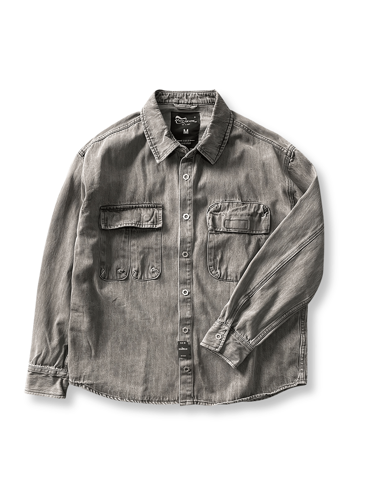 製品画像: アメリカンヴィンテージダブルポケットデニムシャツの全体展示