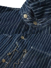 インディゴ染め ウォバッシュストライプ ジャケット