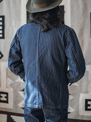 インディゴ染め ウォバッシュストライプ ジャケット