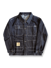 ウォッシュ加工マルチポケットデニムジャケット