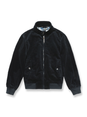製品画像: コーデュロイスタンドカラーハリントンジャケット、G9スタイル、ヴィンテージファッション
詳細画像: アンバーボタンとTalonジッパーが特徴のコーデュロイジャケット