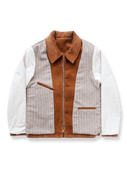 コーデュロイジッパージャケットの全体像。クラシックなフライトジャケットスタイルを強調。