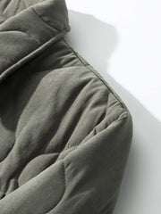 製品画像: ヴィンテージ風ひょうたん型キルティング中綿ジャケットのフロントビュー
詳細画像: ひょうたん型キルティング模様のディテール特写