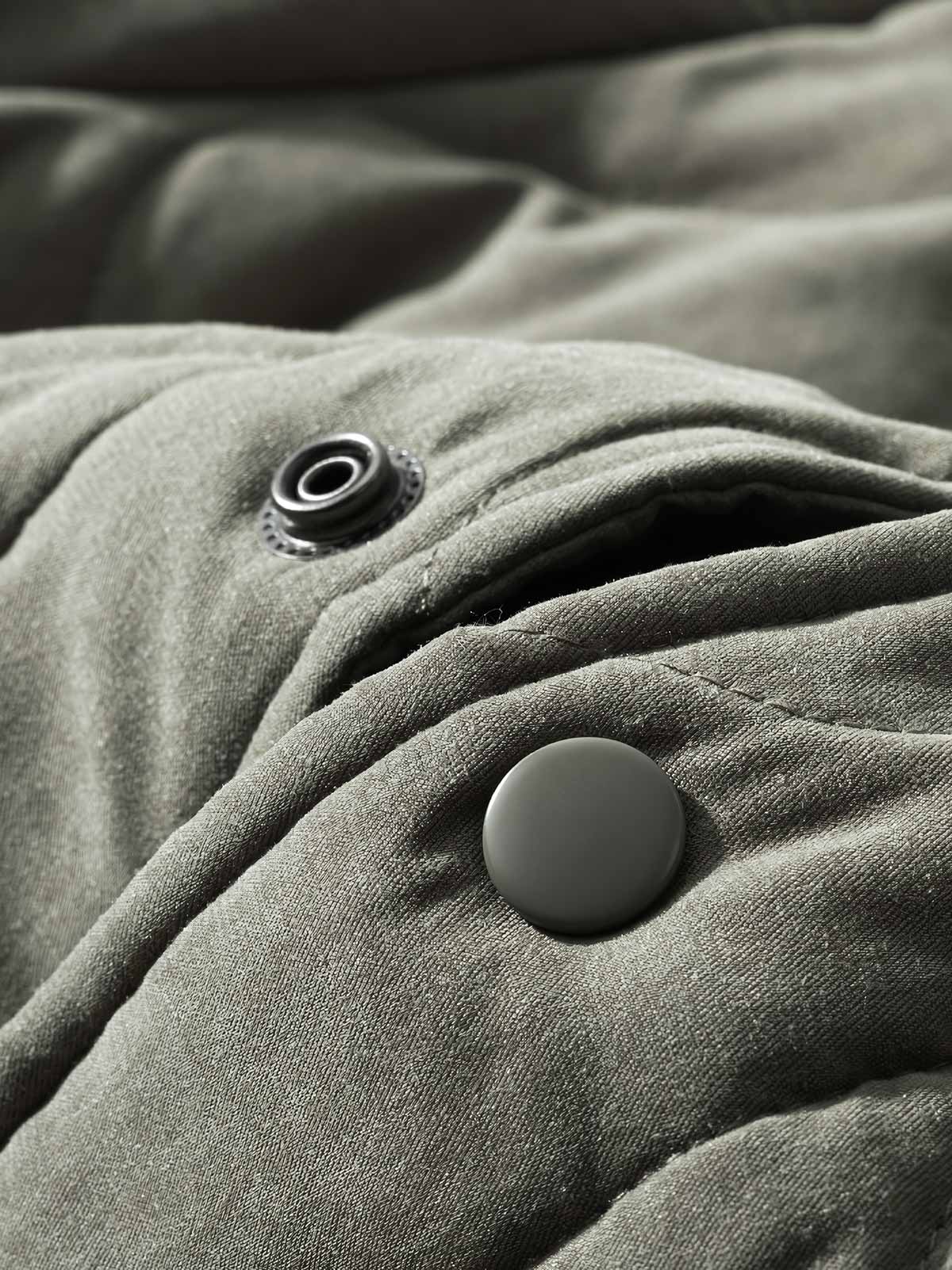 製品画像: ヴィンテージ風ひょうたん型キルティング中綿ジャケットのフロントビュー
詳細画像: ひょうたん型キルティング模様のディテール特写