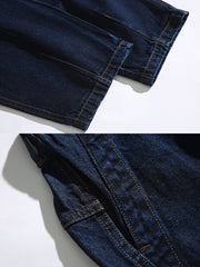 ウエストゴム 装飾ポケット デニムパンツ