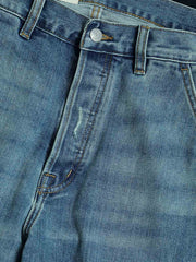 ウォッシュ加工ダメージワイドレッグジーンズ