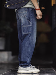 ウォッシュドデニム ロガーパンツ