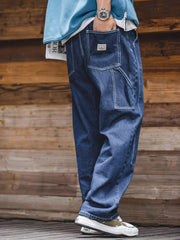 ウォッシュ 加工デニム テーパードパンツ