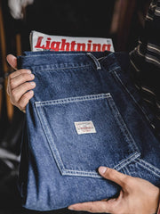 ウォッシュ 加工デニム テーパードパンツ