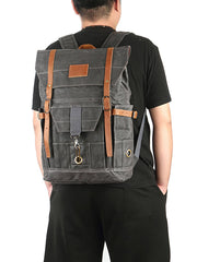 キャンバス×レザー コンビネーション アドベンチャーバックパック