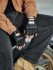 カーボンファイバー防護ライディング羊革手袋