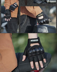 カーボンファイバー防護ライディング羊革手袋