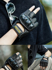 カーボンファイバー防護ライディング羊革手袋