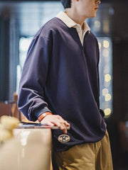 カラーブロック ニットポロセーター