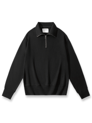 450gヘビーウェイトハーフジップポロカラースウェットシャツの全体展示