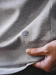 グレー スタンドカラー ハーフジップ スウェット