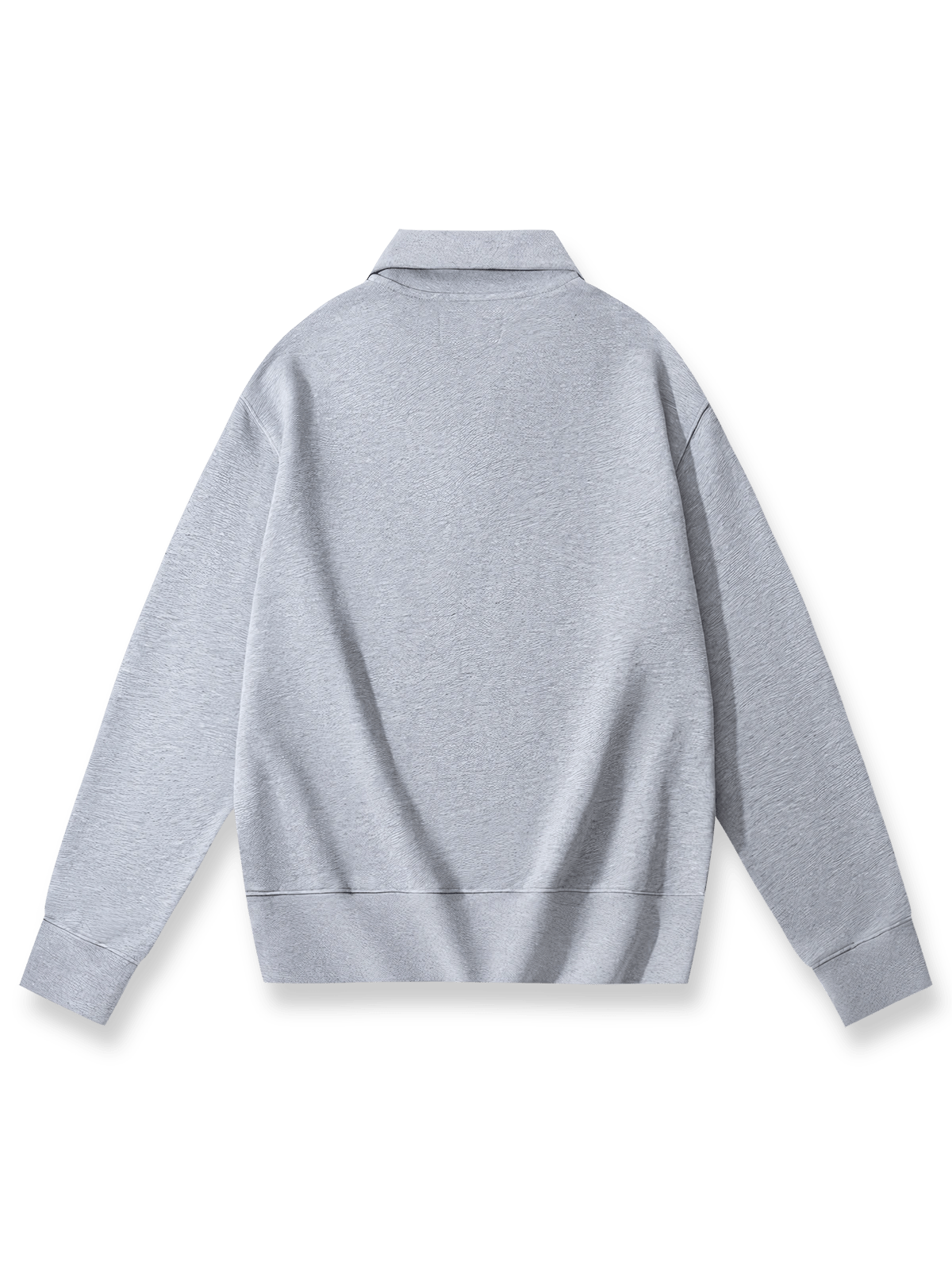 450gヘビーウェイトハーフジップポロカラースウェットシャツの全体展示