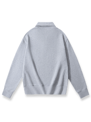 450gヘビーウェイトハーフジップポロカラースウェットシャツの全体展示