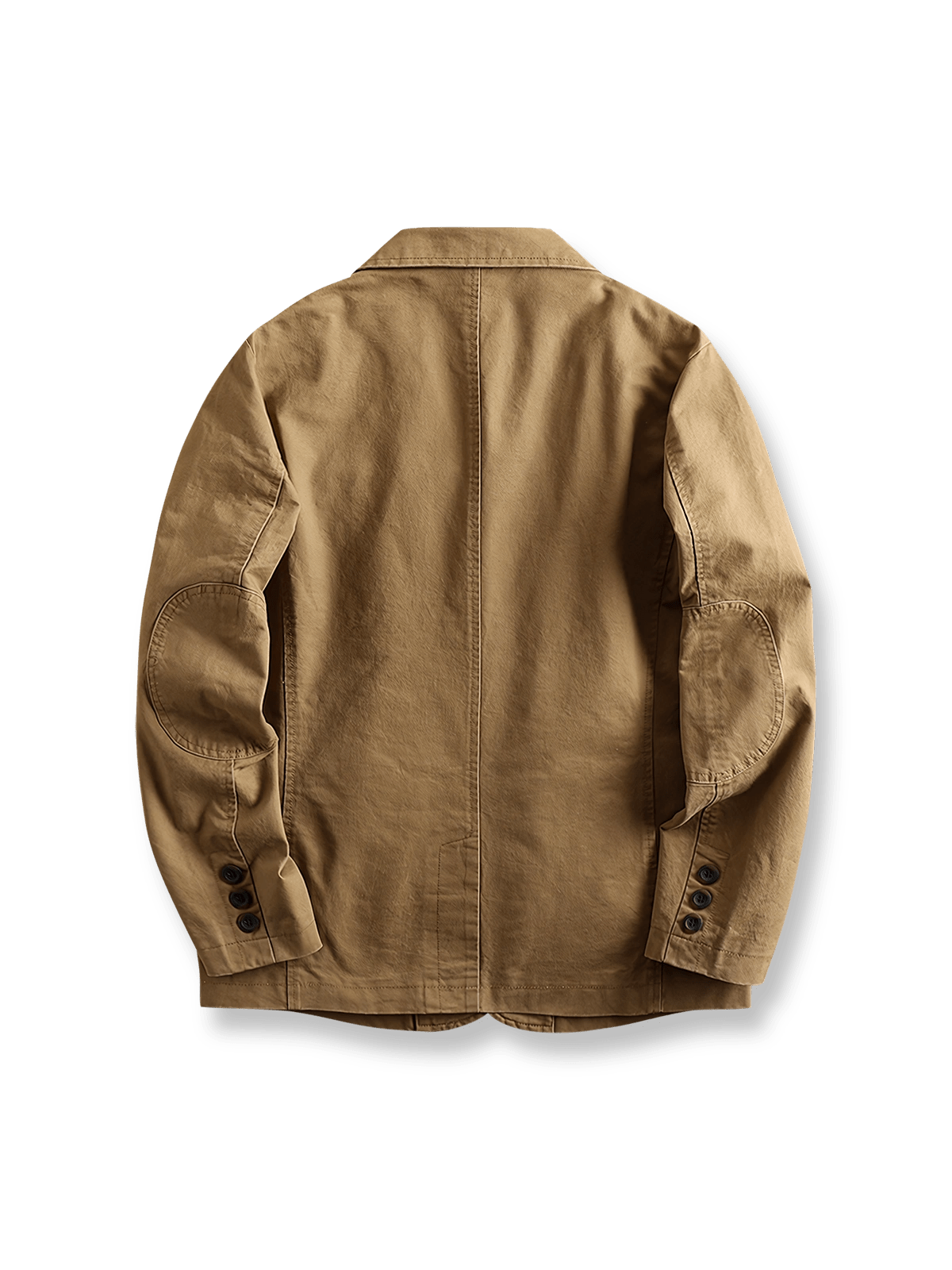 製品画像: アメリカンヴィンテージコットンジャケットの正面全体画像。
詳細画像: フィットシルエットとウォッシュ加工による自然な風合いのディテールクローズアップ。