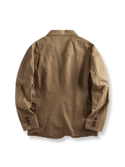 製品画像: アメリカンヴィンテージ防シワカジュアルブレザーの全体像
詳細画像: ディテールとウォッシュ加工による自然な風合いを強調したショット