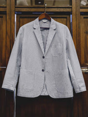 シアサッカー ストライプ柄テーラードジャケット