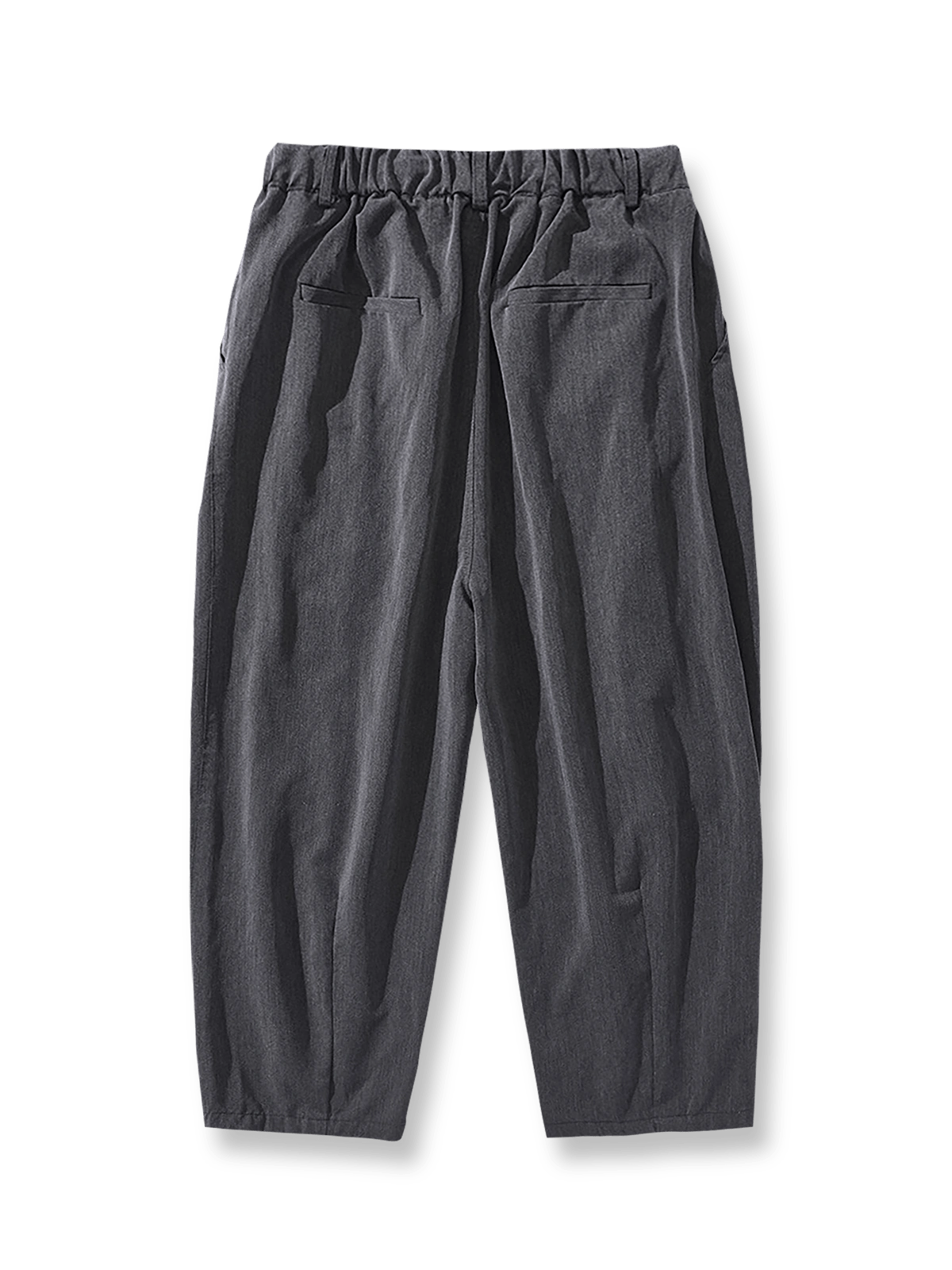 ブラックのジョガードローストリングパンツの平置き画像