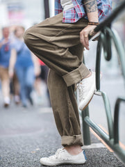 コーデュロイ ストレート ロングパンツ