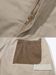 YKKジッパーとボタン、ウォッシュド加工によるヴィンテージ感のディテール