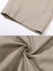 YKKジッパーとボタン、ウォッシュド加工によるヴィンテージ感のディテール